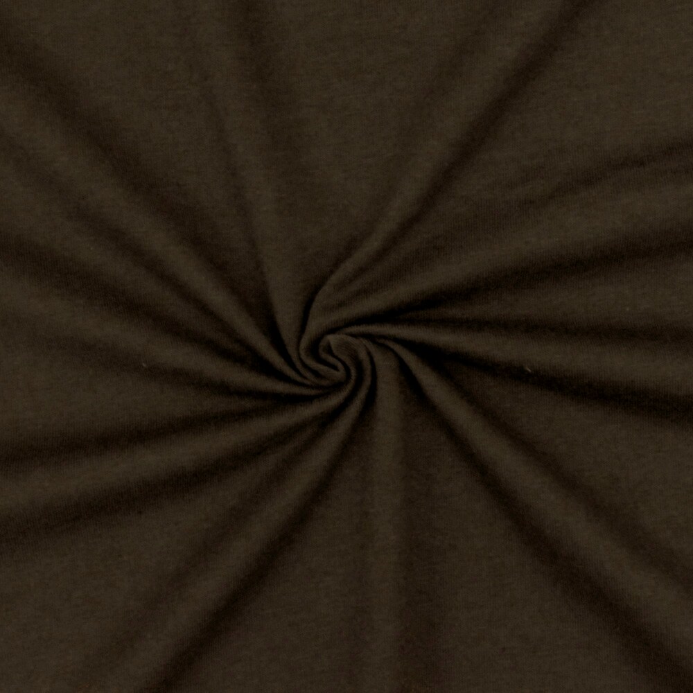 Dark Choco Brown Solid Stretch Cotton Jersey Knit Fabric By the Yard