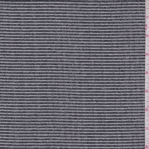 Heather Charcoal Stripe Jersey Knit Fabric By the Yard