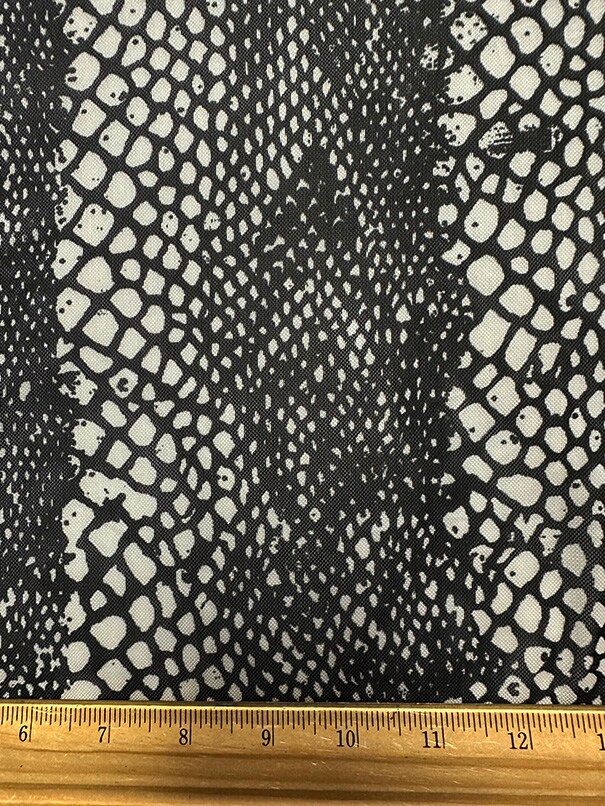 Black and White Reptile Print Stretch Mesh Fabric By the Yard