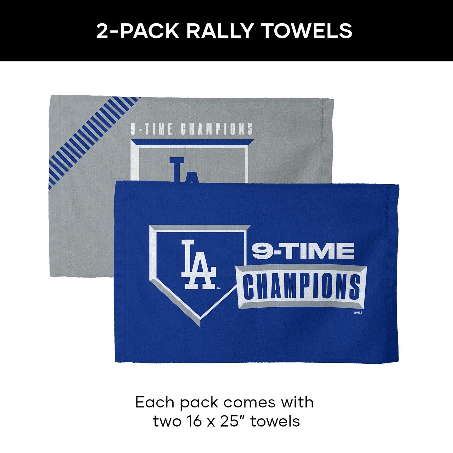 MLB Los Angeles Dodgers 2025 World Series Multi Champ Voltage Fan Towel 16 x 25 inches