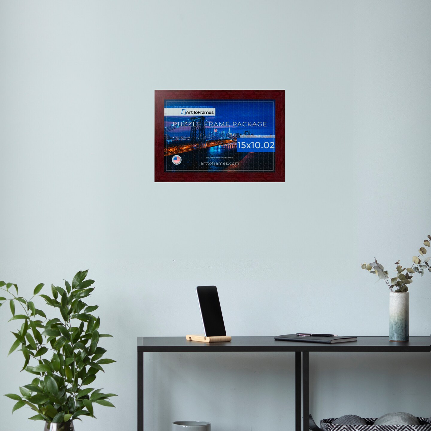 ArtToFrames 15x10.02 INCH / 38x26 CM Puzzle Frame for 1000 piece Puzzles.This 1.25 Inch Custom MDF Frame for Puzzles Comes with Regular Glass, Available in Multiple Colors