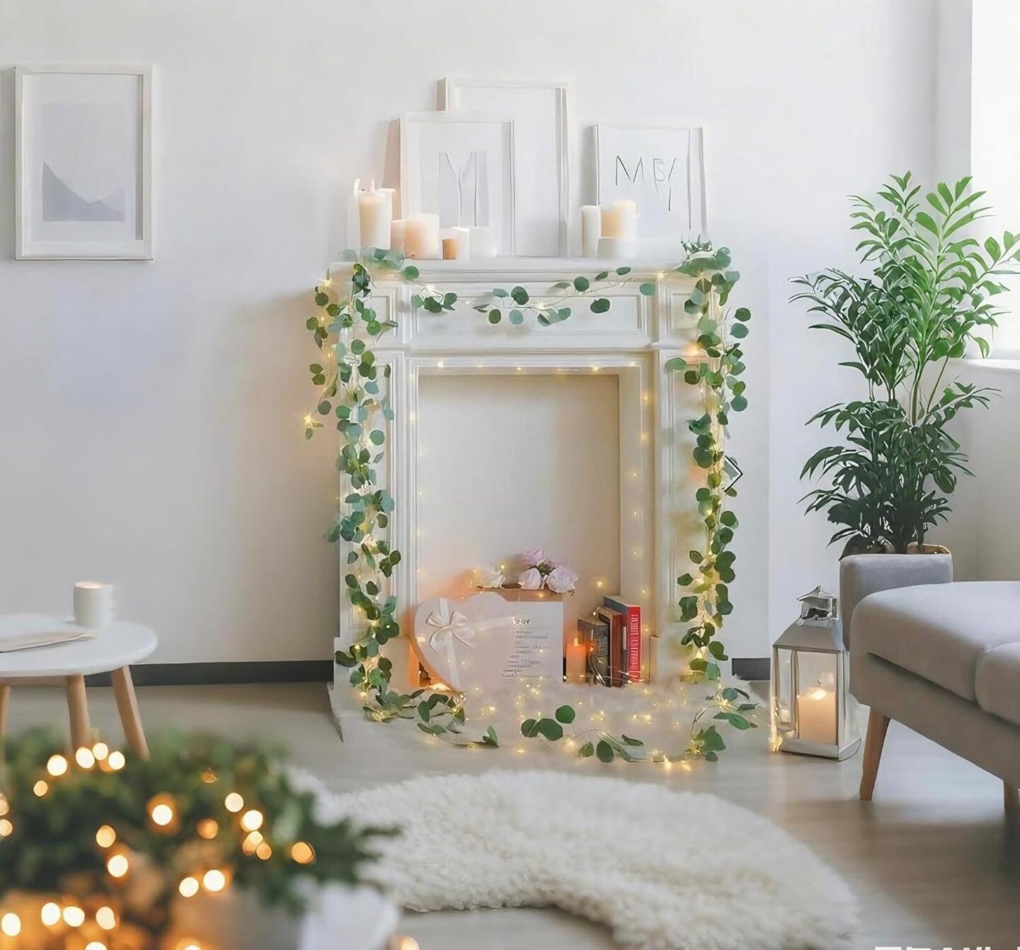 Artificial Eucalyptus Leaves Foliage String Lights 6.6Ft (Eucalyptus Vine Fairy String Lights)