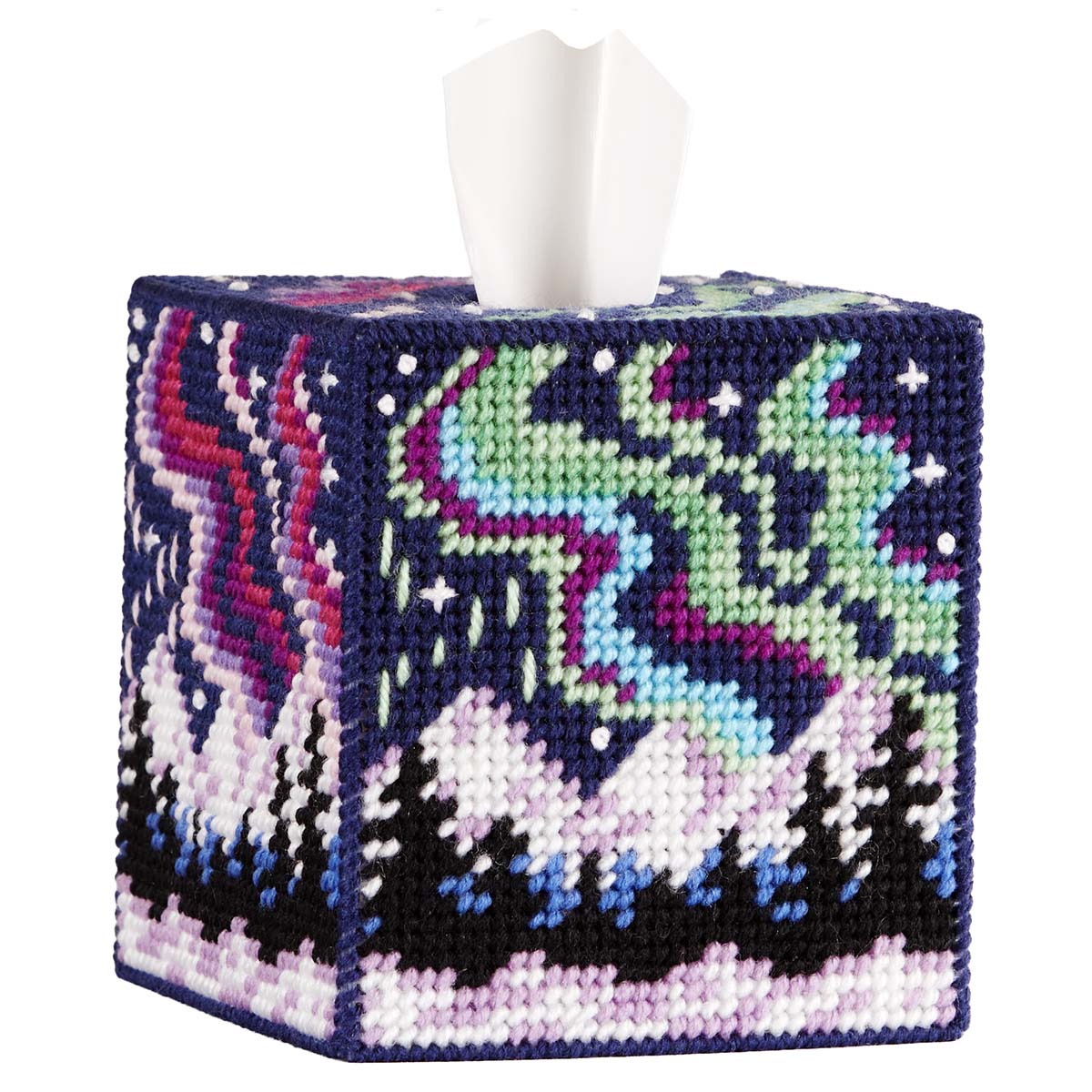 Herrschners  Aurora Nights Tissue Box Plastic Canvas Kit
