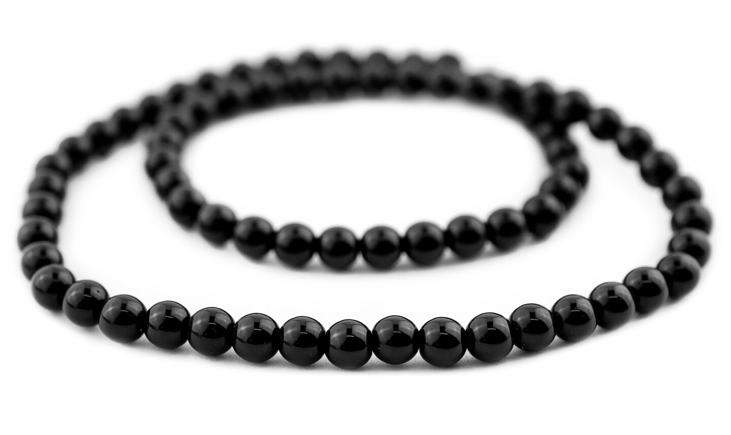 The Bead Chest Round Onyx Beads (6mm)