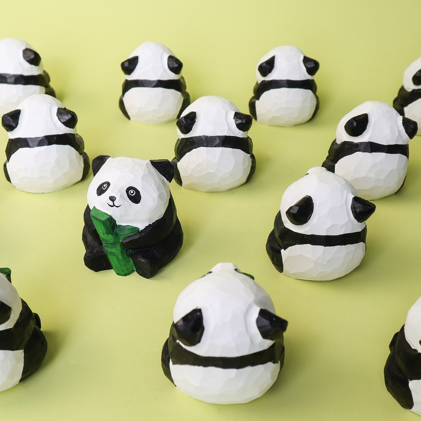 Hand-Carved Wooden Panda Figurine – Cute Handmade Decor with Mini