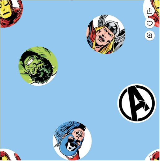 Licensed Marvel's Avengers - Avengers Badges Fleece Fabric by the Yard