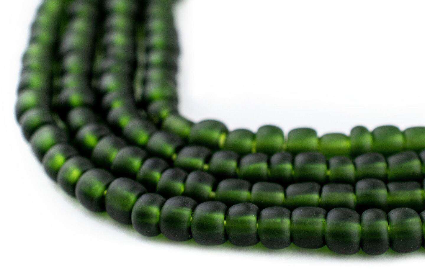 The Bead Chest Forest Green Matte Glass Seed Beads (4mm) - 24 inch Strand of Quality Glass Beads