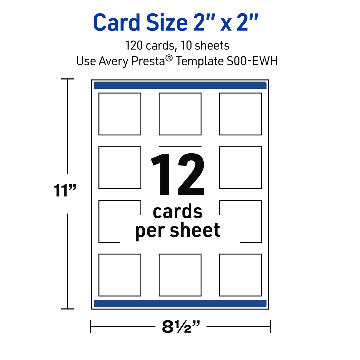 Avery Printable Square Business Cards with Sure Feed Technology, Pre-Printed Gold Blush Pattern, Matte White, 2" x 2", Laser & Inkjet Compatible, 120 Total, Great for Branding, Marketing, and Events