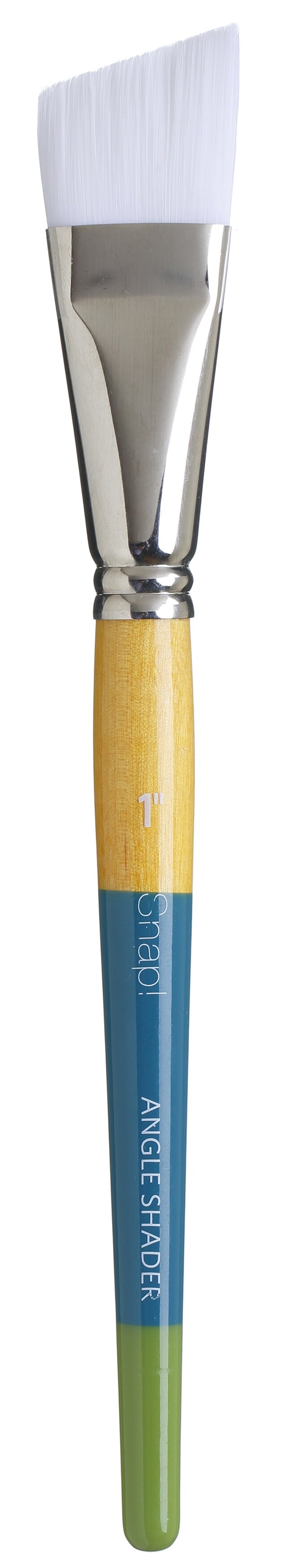 Princeton Snap! White Taklon Short Handle Brush-Angle Shader 1" Width