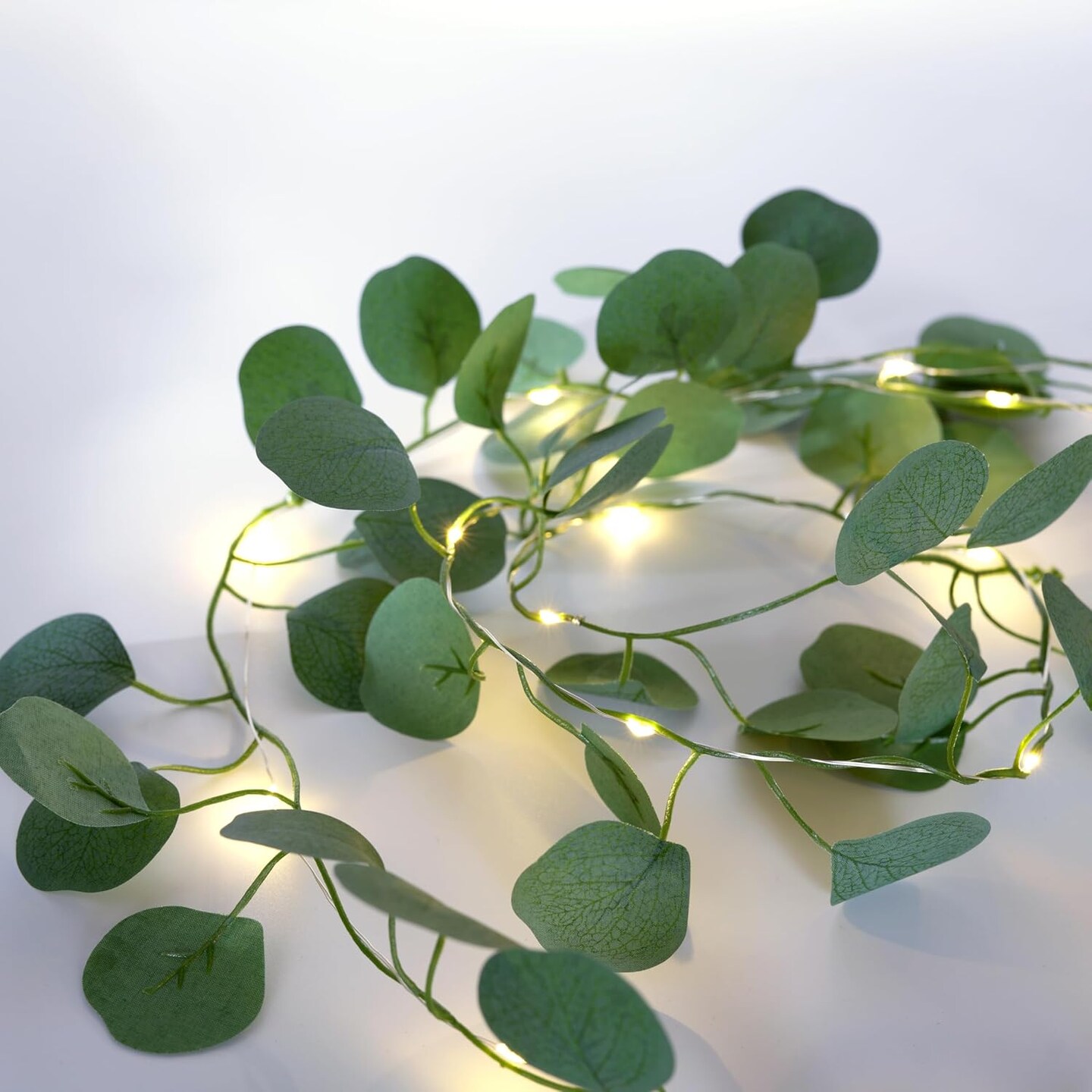 Artificial Eucalyptus Leaves Foliage String Lights 6.6Ft (Eucalyptus Vine Fairy String Lights)