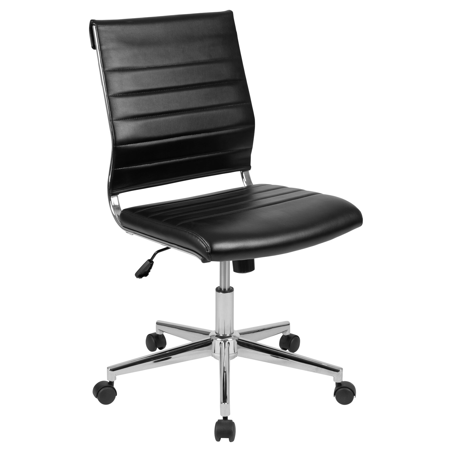 Merrick Lane Corrina Ergonomic Swivel Office Chair Ribbed Back and Seat Mid-Back Armless Computer Desk Chair with Metal Base