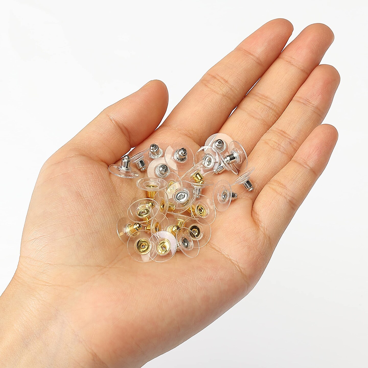 Mr. Pen Bullet Clutch Earring Backs - 76 Pcs, Gold & Silver, Rubber Backs for Studs & Pierced Earring Stoppers