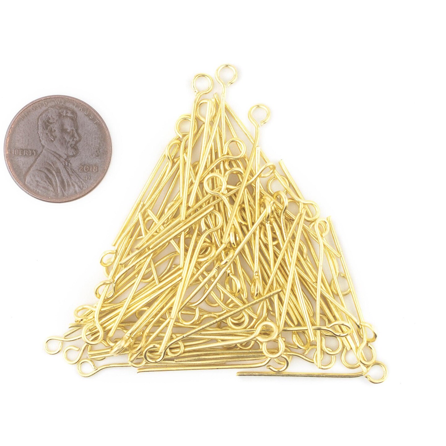The Bead Chest Gold 21 Gauge 1 Inch Eye Pins (Approx 100 pieces)