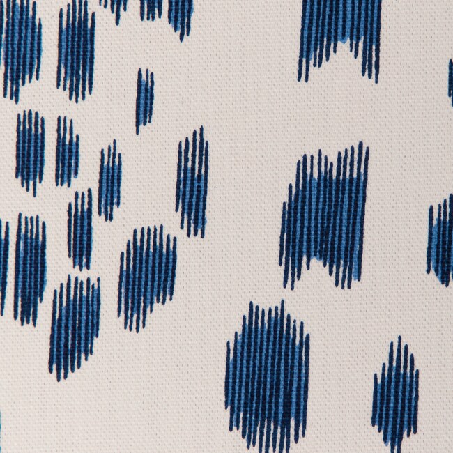 1 Yard Les Touches Blue Printed Cotton Fabric Softened for Upholstery and Decorative Projects