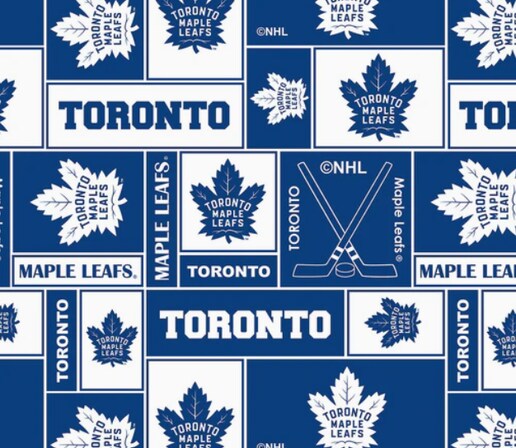 Licensed NHL Toronto Maple Leafs Geometric Fleece Fabric by the Yard
