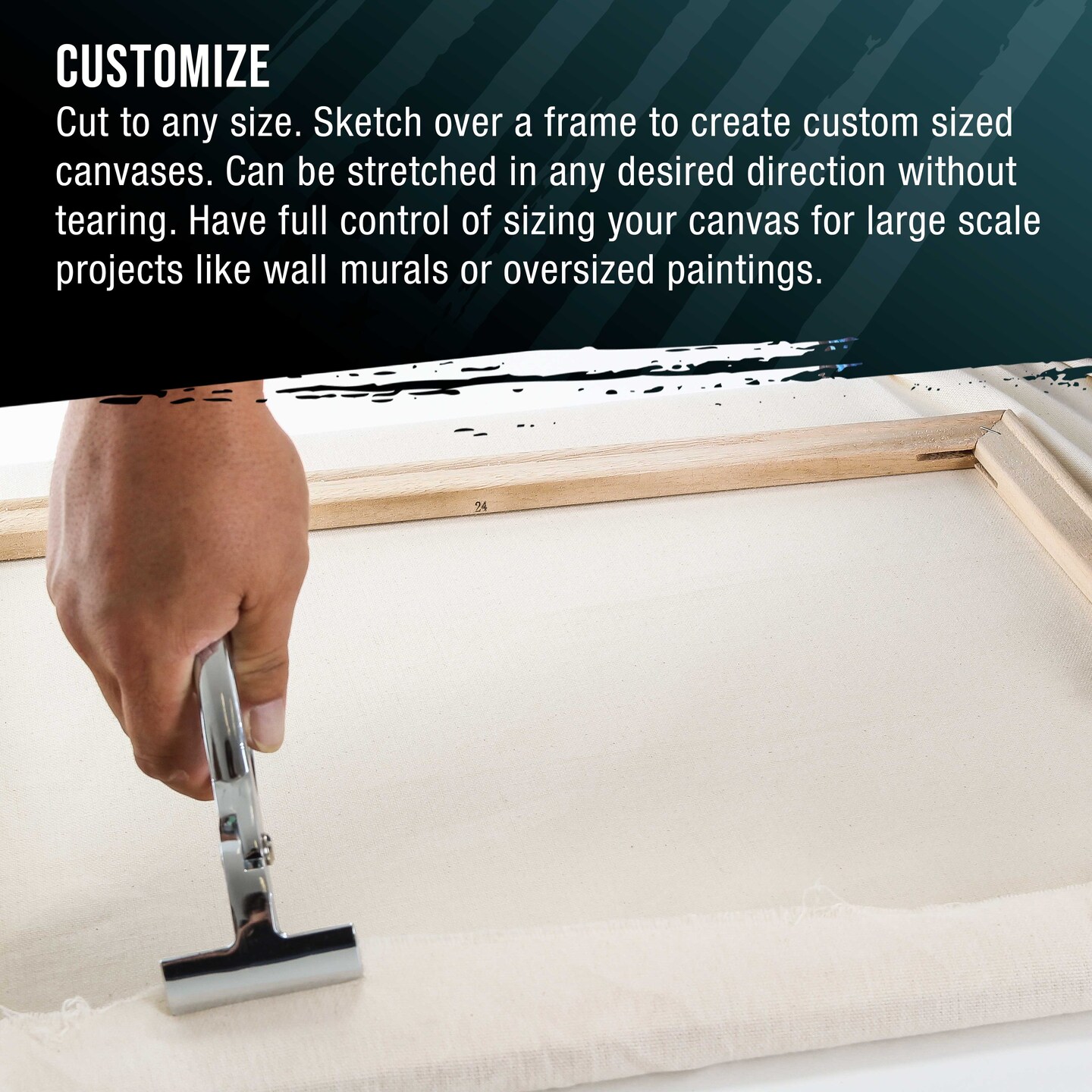 U.S. Art Supply 10-Ounce Unprimed Canvas Roll, 63" Wide x 3' Long (1 Yard) - 100% Cotton, Woven, Acid-Free - Unstretched Canvas Rolls for Painting, Murals, & DIY Crafts