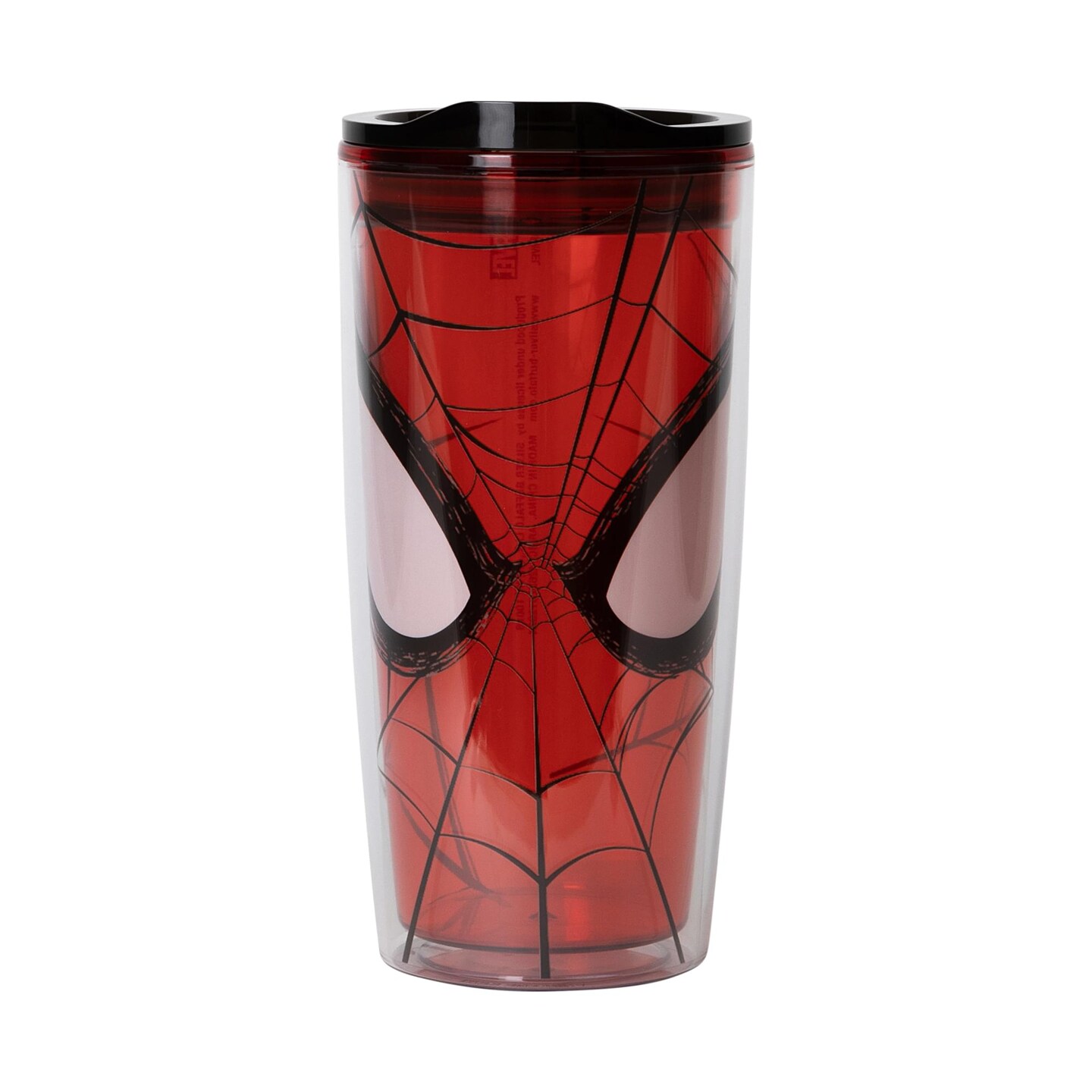 Marvel Spider-Man Face Plastic Travel Tumbler With Lid | Holds 20 Ounces