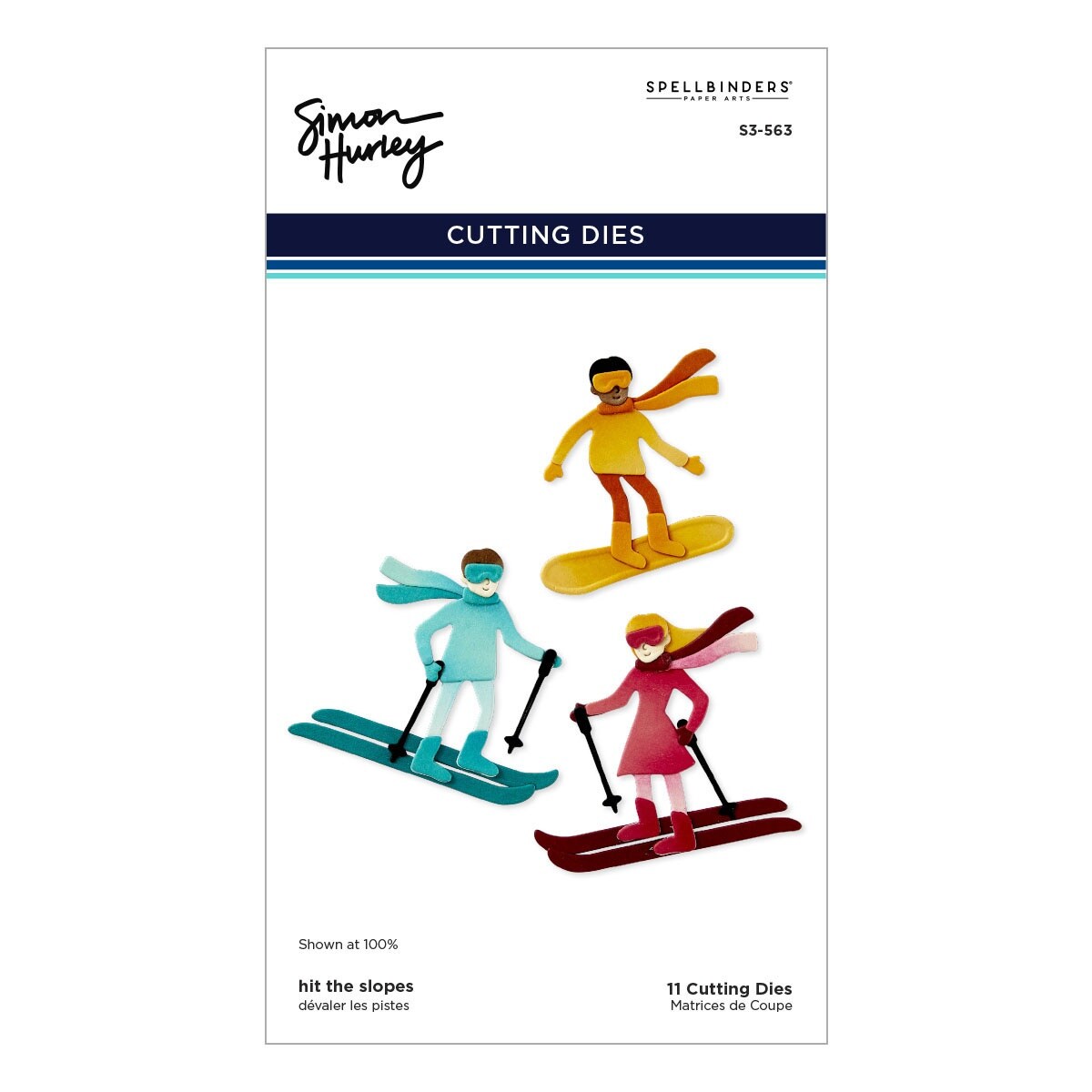 Spellbinders Etched Dies by Simon Hurley-Ski-Son's Greetings, Hit The Slopes