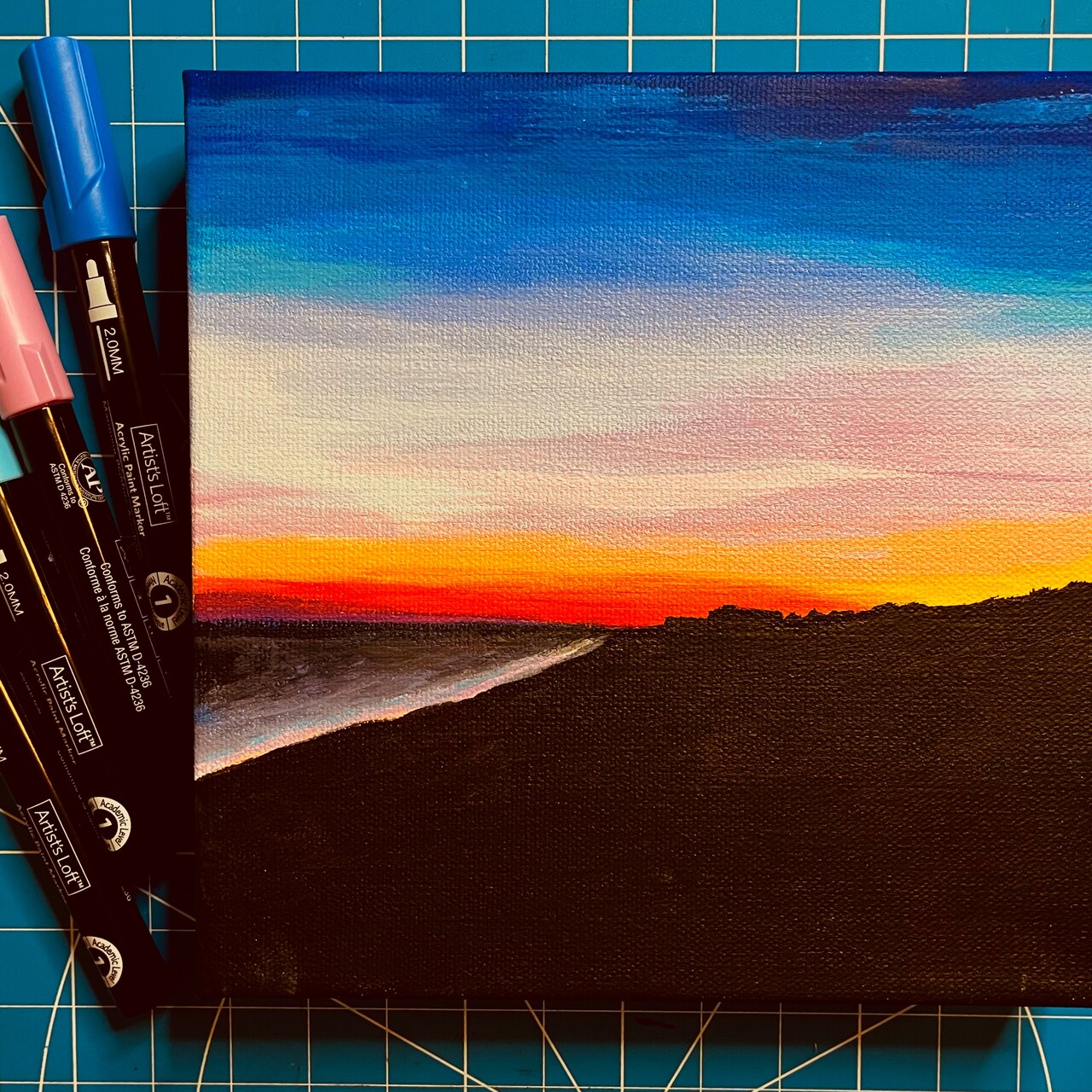 Painting a Sunset, Part II: Blending & Layering With Acrylic