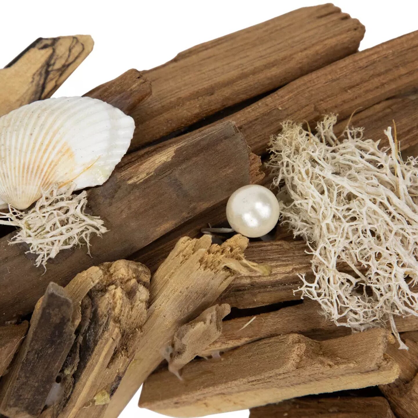 14&#x22; Driftwood and Seashell Wreath Coastal Nautical Wall Decor