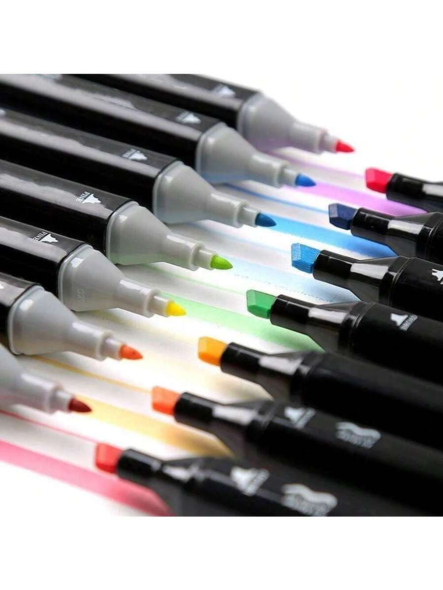 120 Colors Dual-Tip Alcohol-Based Markers Set, Permanent Sketch Markers
