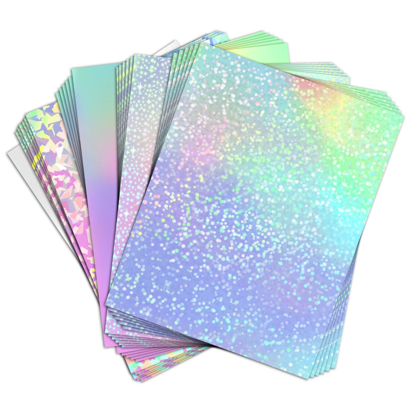 Koala 25 Mixed Holographic Sticker Paper Clear Self-Adhesive Laminating Overlay