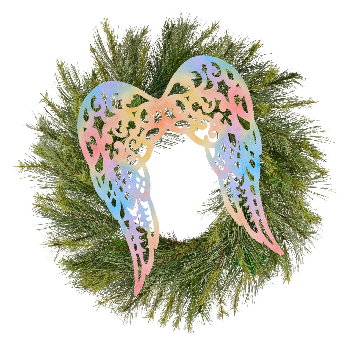 24&#x22; Metal Filigree Angel Wings: Colorful