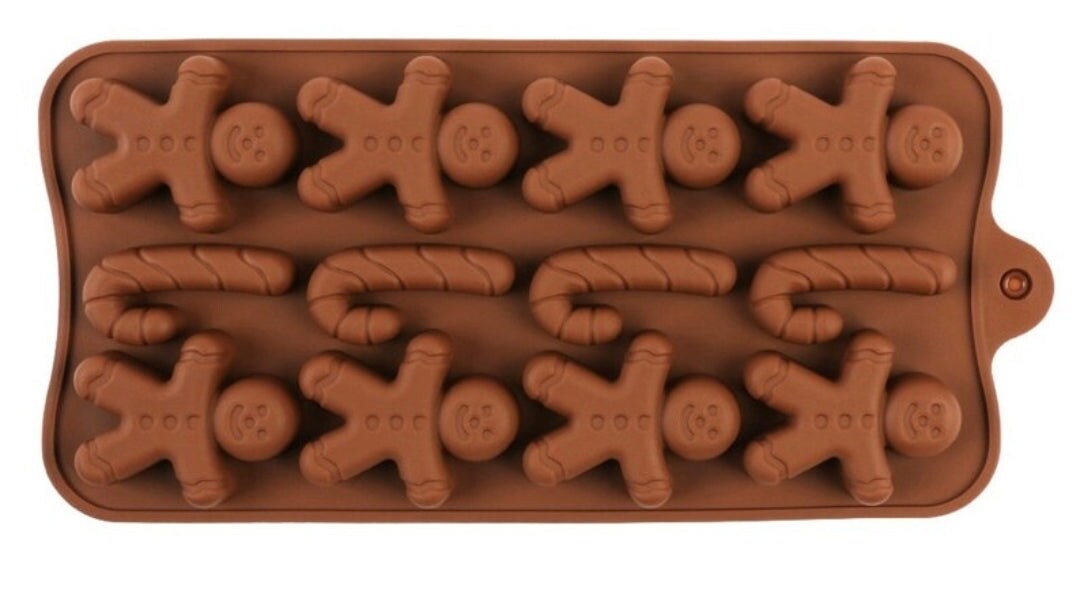 Christmas Silicone Candy Mold &#x2013; Gingerbread Men &#x26; Candy Canes