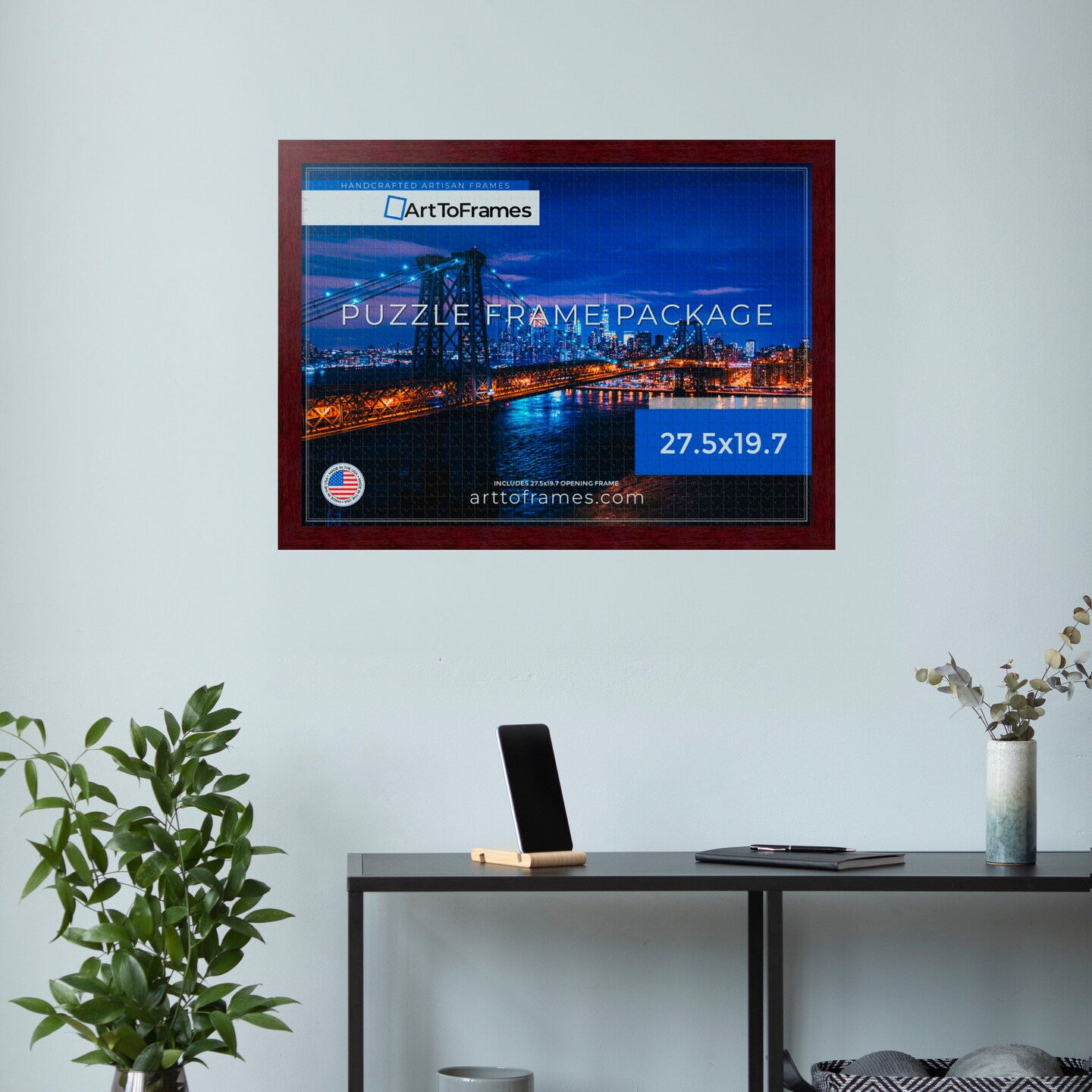 ArtToFrames 27.5x19.7 INCH / 70x50 CM Puzzle Frame for 1000 piece Puzzles.This 1.25 Inch Custom MDF Frame for Puzzles Comes with Economy Acrylic, Available in Multiple Colors