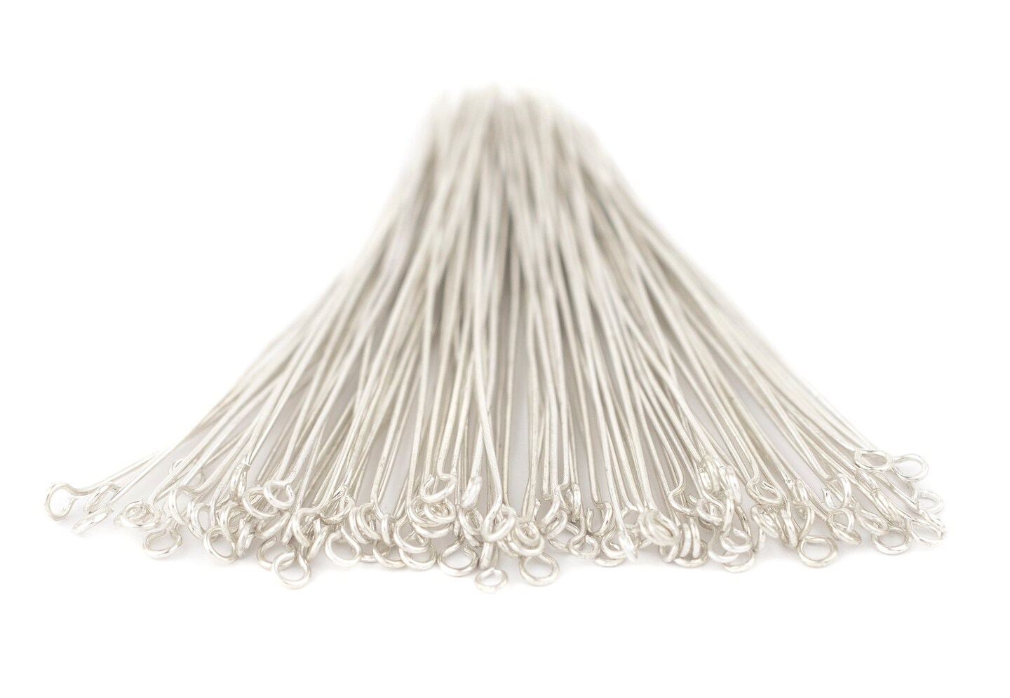 The Bead Chest Silver 21 Gauge 3 Inch Eye Pins (Approx 100 pieces)