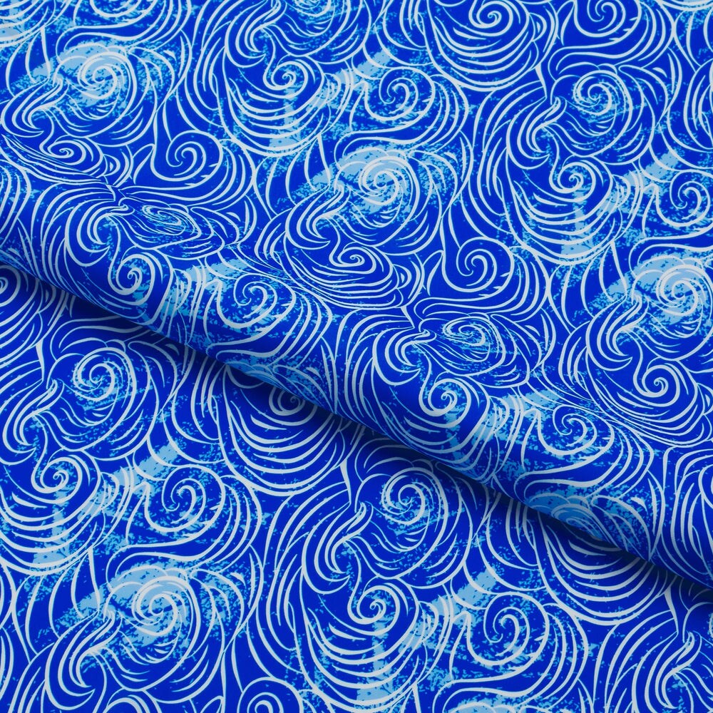 1 Yard Heavy Winds Printed Spandex Fabric for Swimwear Dancewear and Activewear