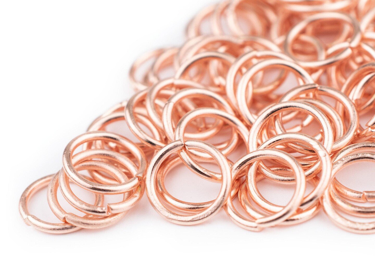 The Bead Chest Copper 10mm Round Open Jump Rings, Pack of 100