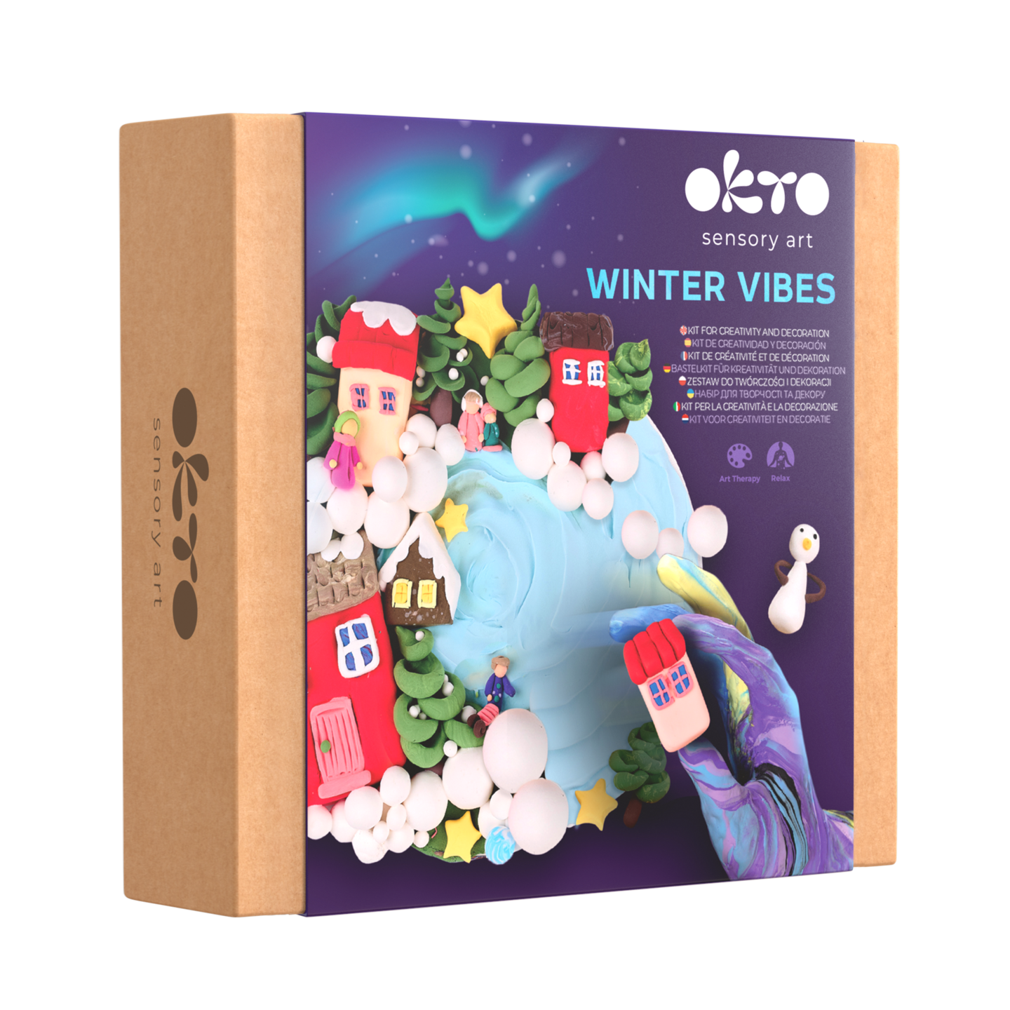 OKTO Air-Dry Clay 3D Painting Kit – 3D Winter Vibes (11.4 x 11.4 in)