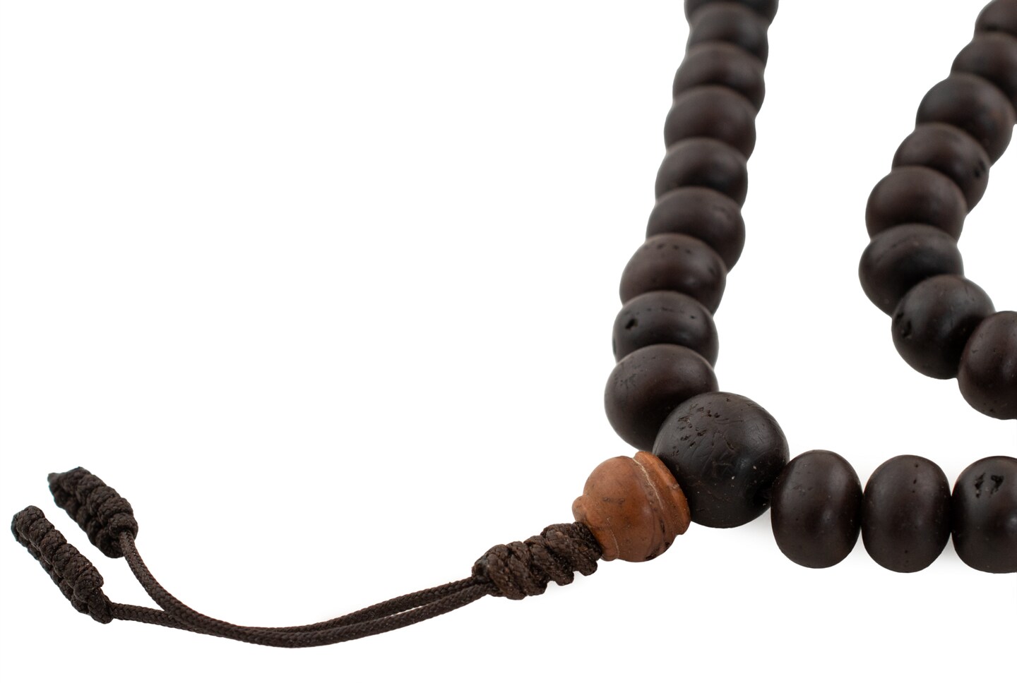 The Bead Chest Bodhi Seed Mala Prayer Beads: Round 12mm Natural Dark Brown