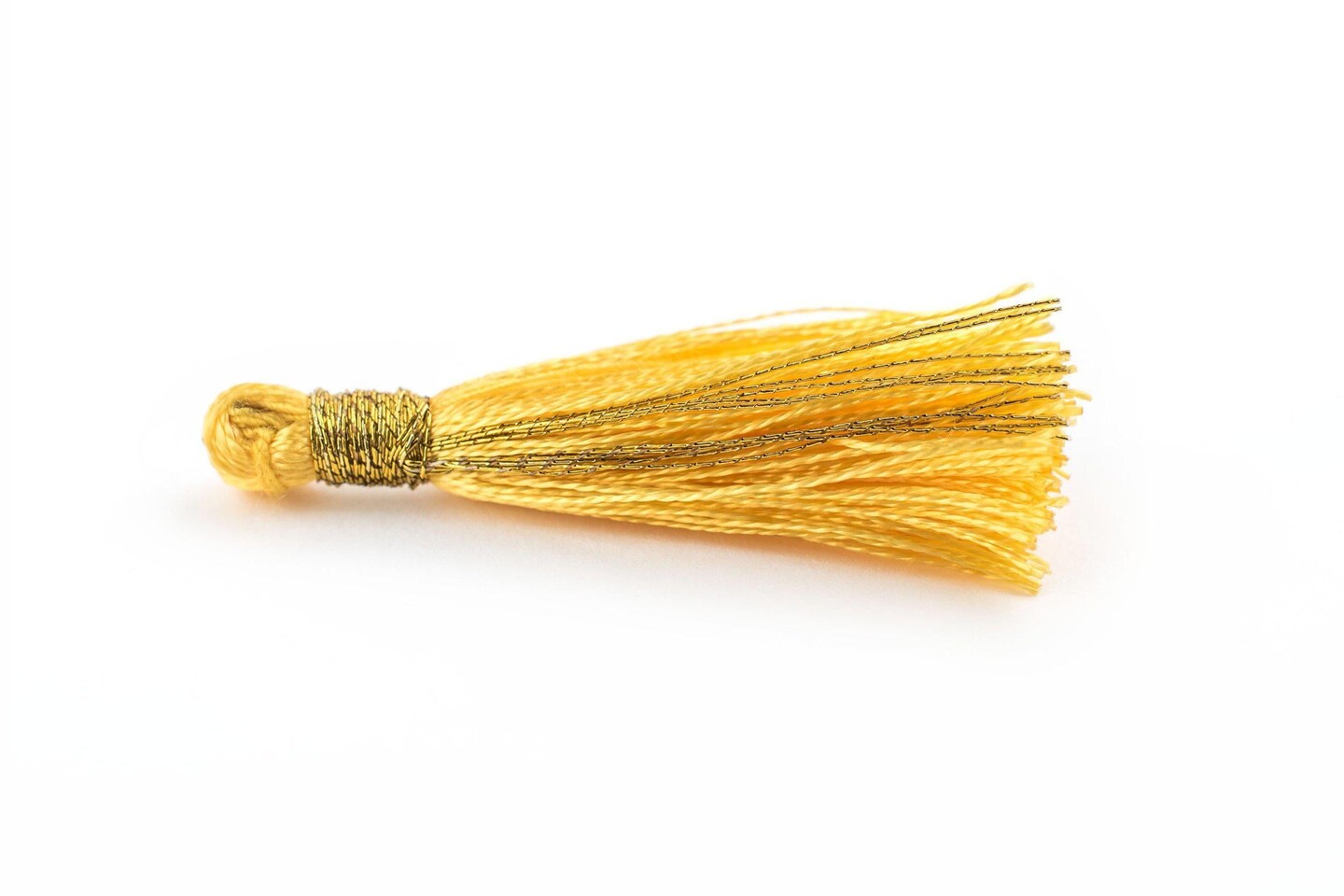 The Bead Chest Yellow 3cm Silk Tassels (5 Pack)