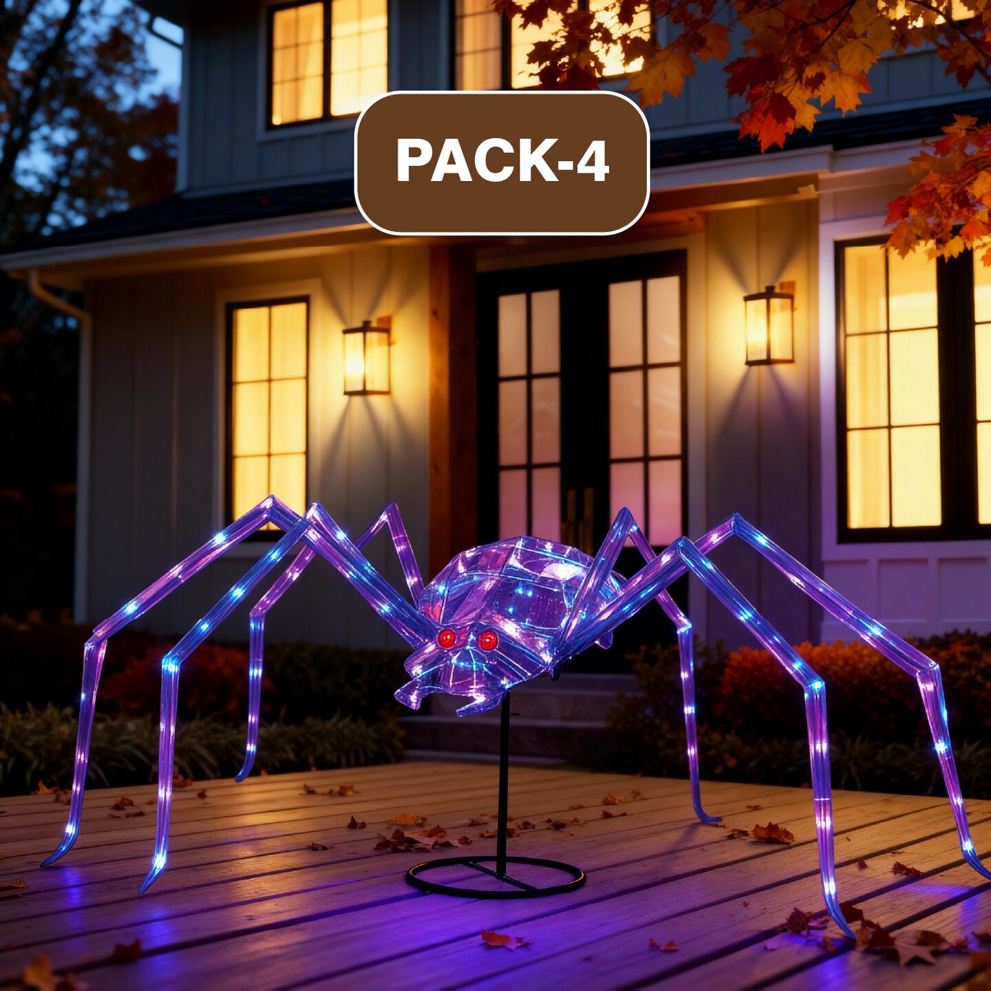 5.5-Ft Pre-Lit Prismatic Spider with 120 Purple LED Lights