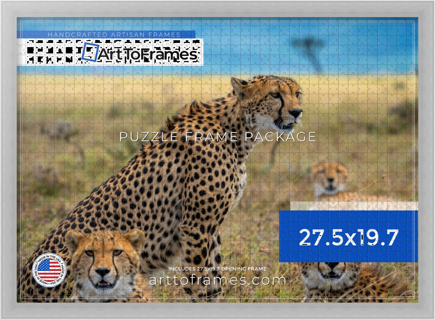 ArtToFrames 27.5x19.7 INCH / 70x50 CM Puzzle Frame for 1000 piece Puzzles.This 1.25 Inch Custom MDF Frame for Puzzles Comes with Economy Acrylic, Available in Multiple Colors