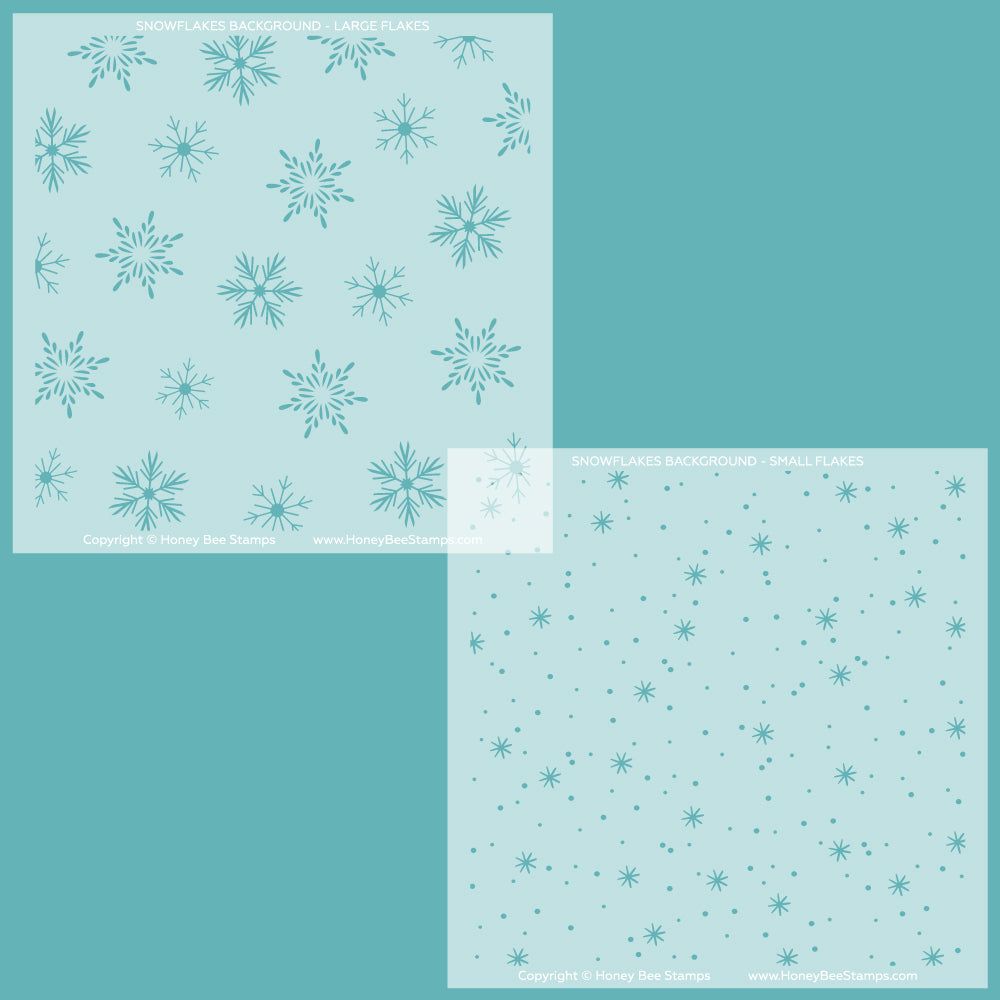 Snowflakes Background - Set of 2 - 6&#x22;x6&#x22; Layering Stencils