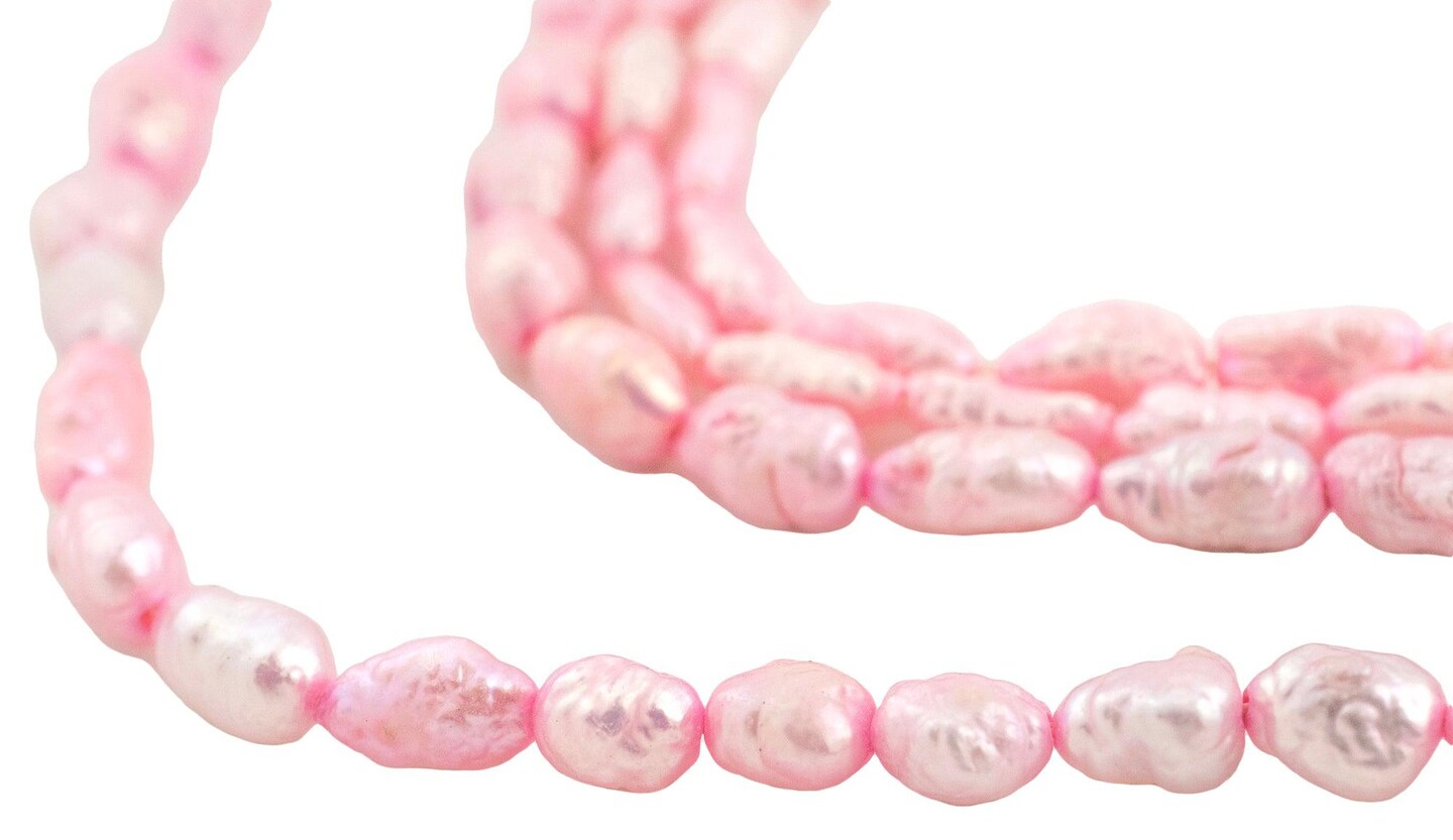 The Bead Chest Japanese Rice Pearl Beads: Vintage Bright Pink 4mm Elegance | Full Strand