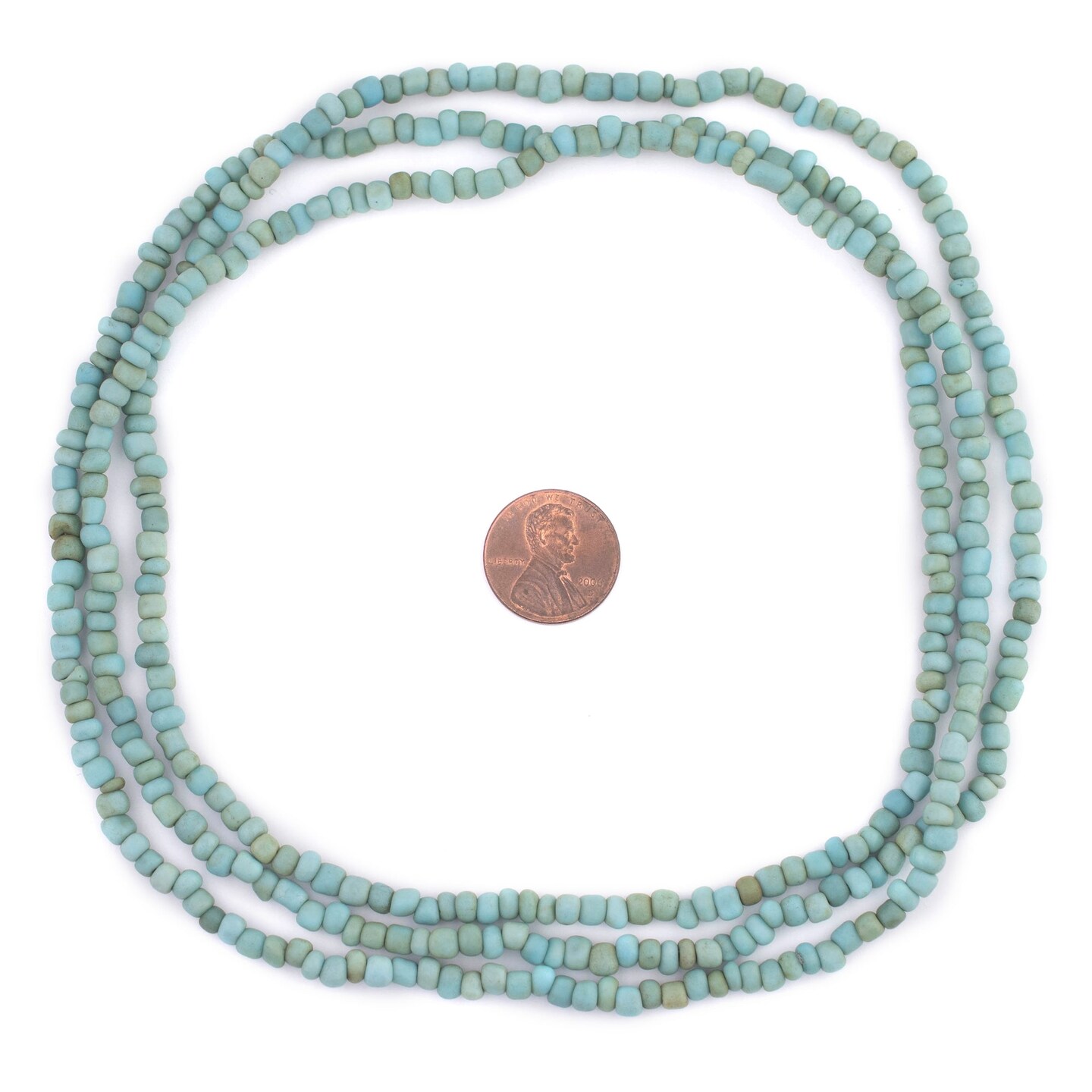 The Bead Chest Vintage-Style Blue Java Glass Seed Beads (4mm, 48" Strand)