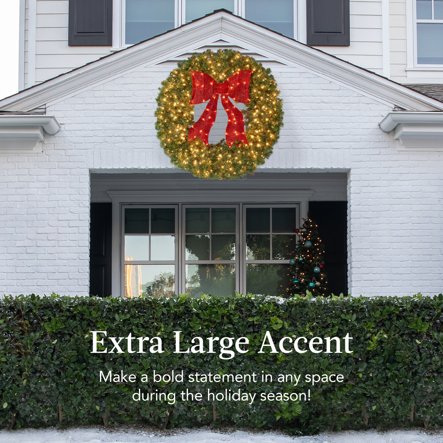 Best Choice Products Artificial Pre-Lit Fir Christmas Wreath D&#xE9;cor w/ Red Bow, LED Lights, Tips, Plug-In