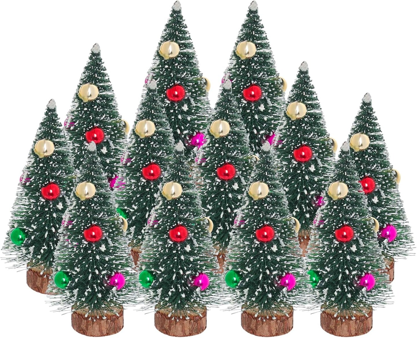 12Pcs Mini Christmas Trees Bottle Brush Trees (Green) 4