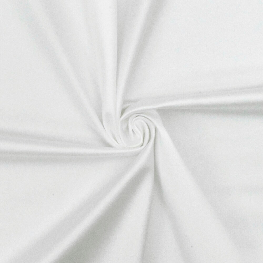 Glamour White Solid Satin-like Activewear Stretch Jersey Knit Fabric By the Yard