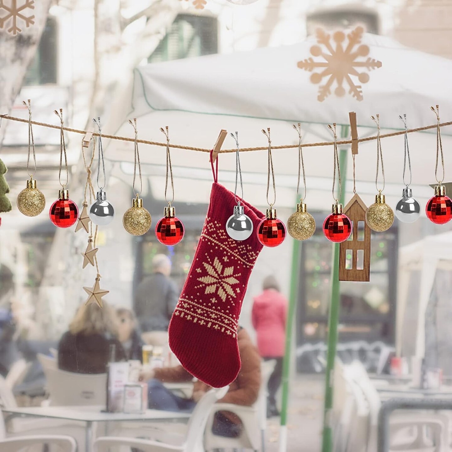 36 PCS Mini Christmas Ball Ornaments (Multicolor)