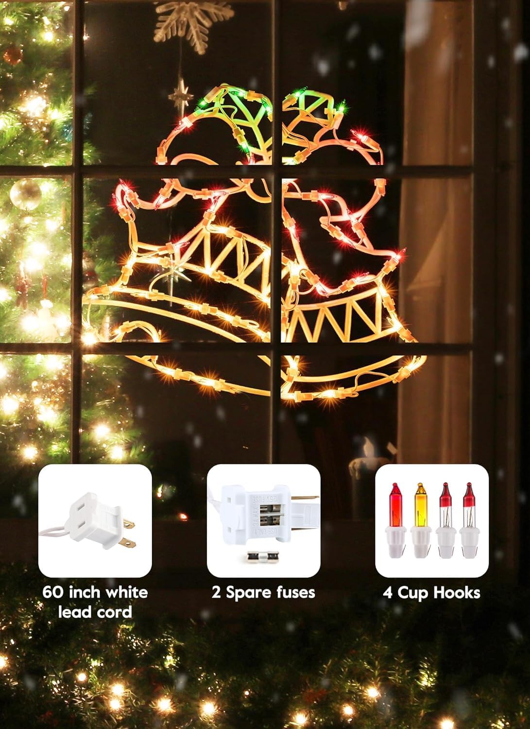 Christmas Window Silhouette Lights Decorations