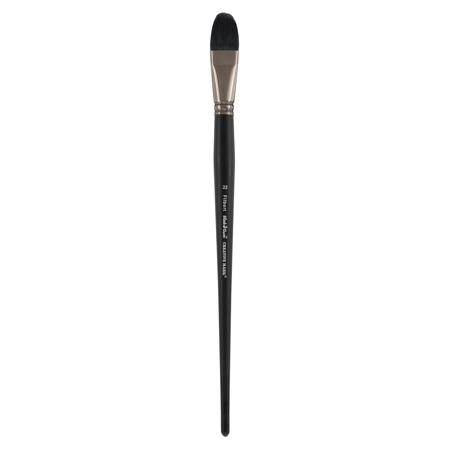 Black Swan Synthetic Red Sable Paint Brushes - Filbert Size # 22 -  Professional Quality Long Handle Paint Brushes for Oil, Heavy Body Media and Acrylic - Artists of All Levels
