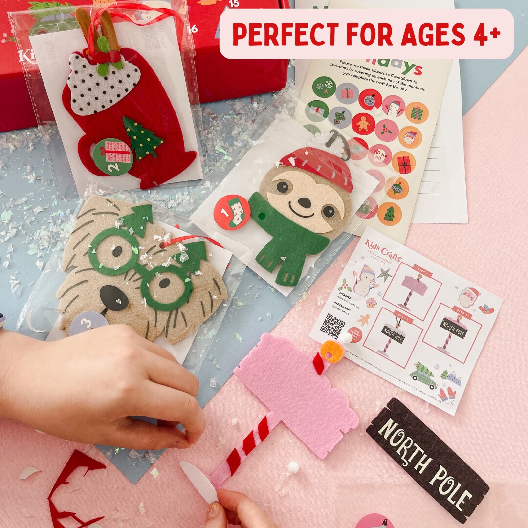Countdown to Christmas Felt Craft Kit Advent Calendar - Kids Crafts