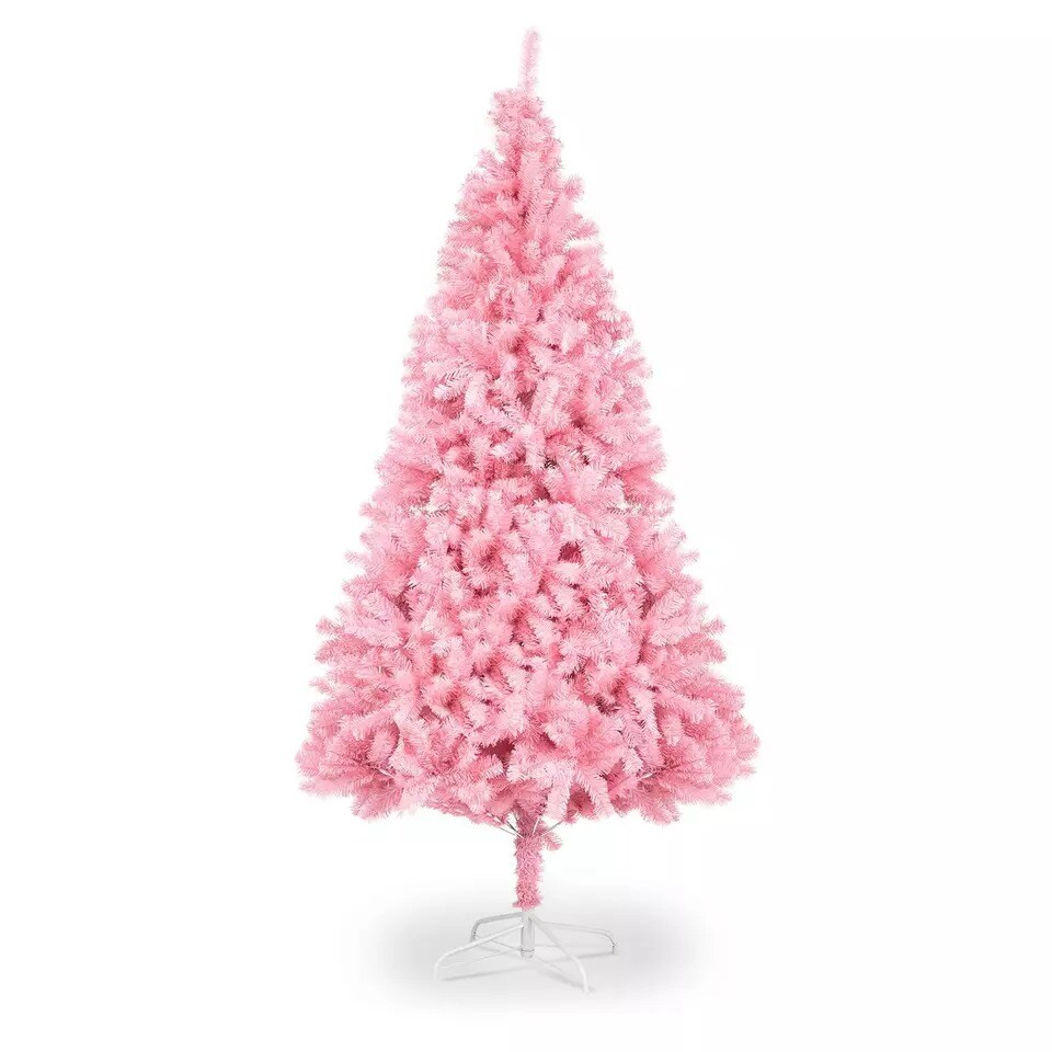 7 FT Artificial Xmas Christmas Tree 1800 Branches Holiday Decor with Stand Pink