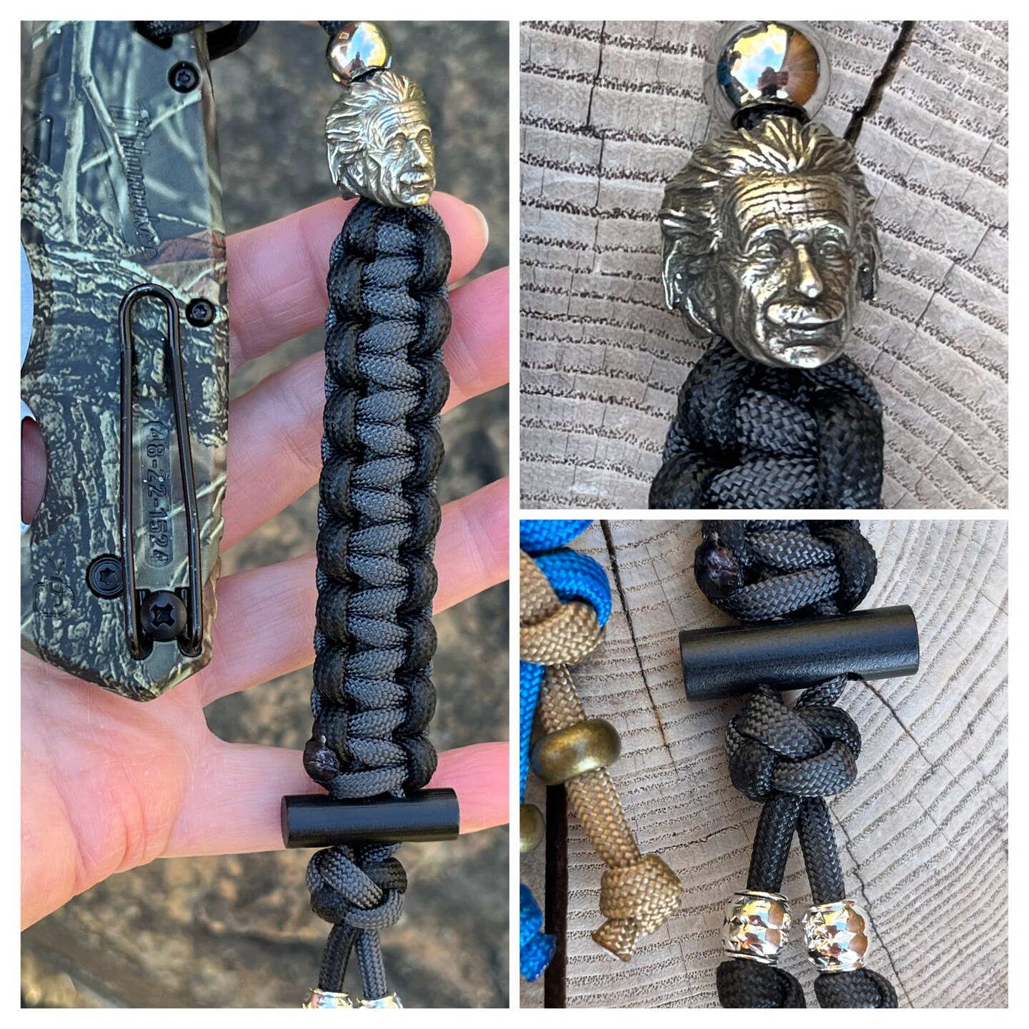 Einstein Paracord Bead Knife EDC Lanyard. Handmade. Choice