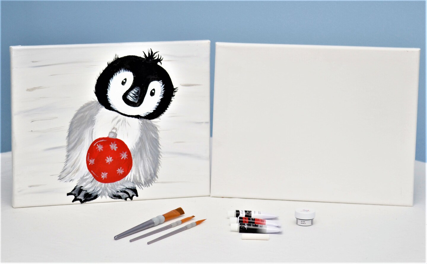 Christmas Paint Kit - Precious Prudence Acrylic Painting Kit &#x26; Video Lesson, Christmas DIY, Art Gift Set, Beginner Painting, Paint At Home